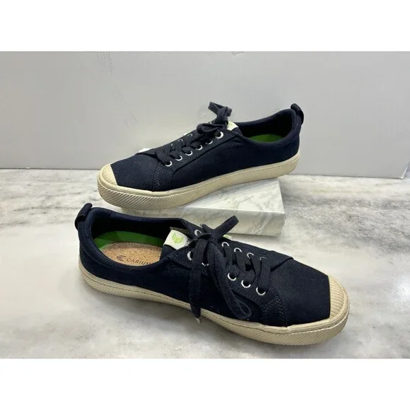 Cariuma Rio Brazil Low Navy Canvas Sneakers Shoe Mens 12 Women’s 13.5 Blue - Picture 2 of 12